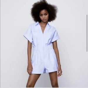 Zara Oxford Short Jumpsuit